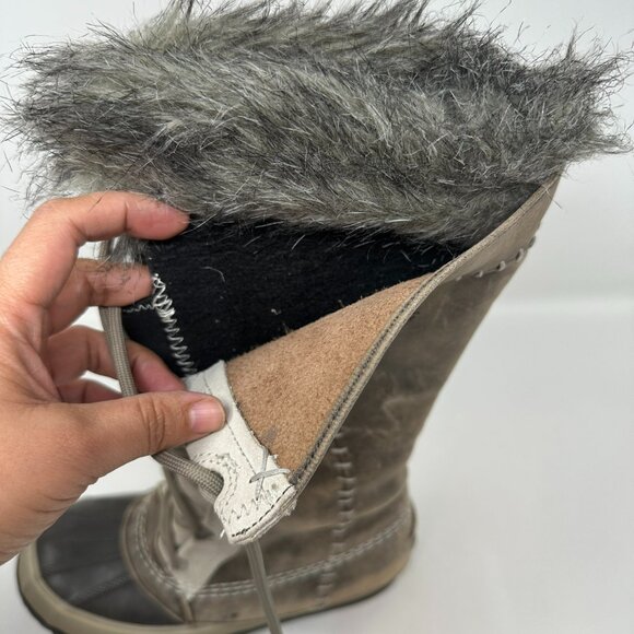 Sorel Cate The Great NL1642-221 Tusk Stone Brown Leather Tall Boots 6 - Picture 15 of 16